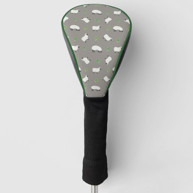 Funda Para Palo De Golf Modelo irlandés del trébol y de las ovejas (Anverso)