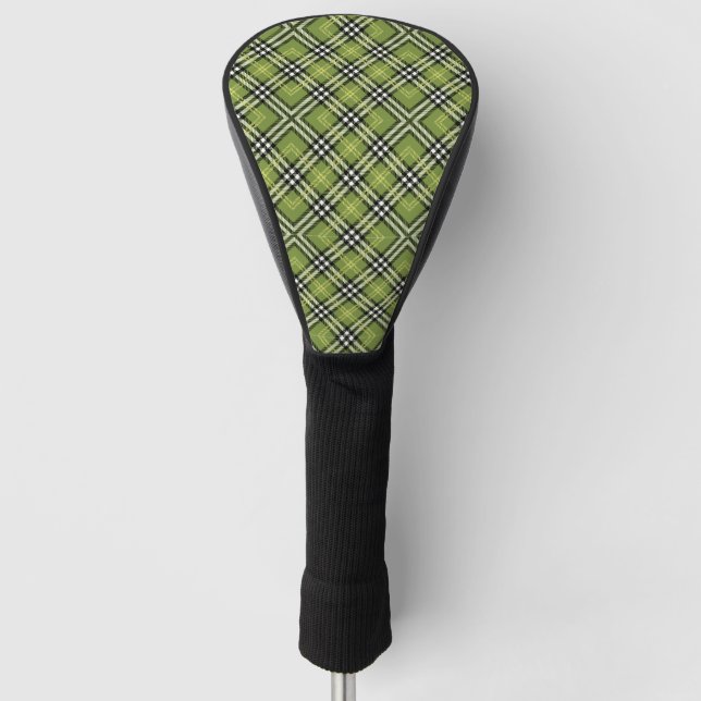 Funda Para Palo De Golf Modelo irlandés verde de la tela escocesa (Anverso)