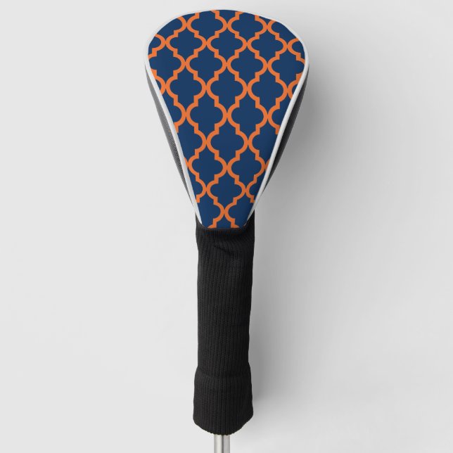 Funda Para Palo De Golf Modelo marroquí - azules marinos y naranja (Anverso)