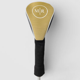 Funda Para Palo De Golf Modern Gold metallic Monogram Golf