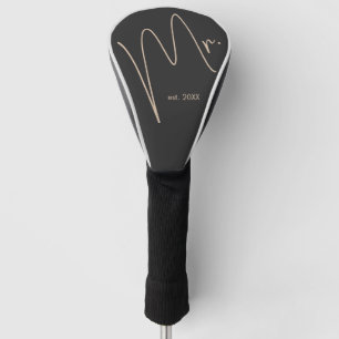 Funda Para Palo De Golf Modern Groom Beige + guión negro