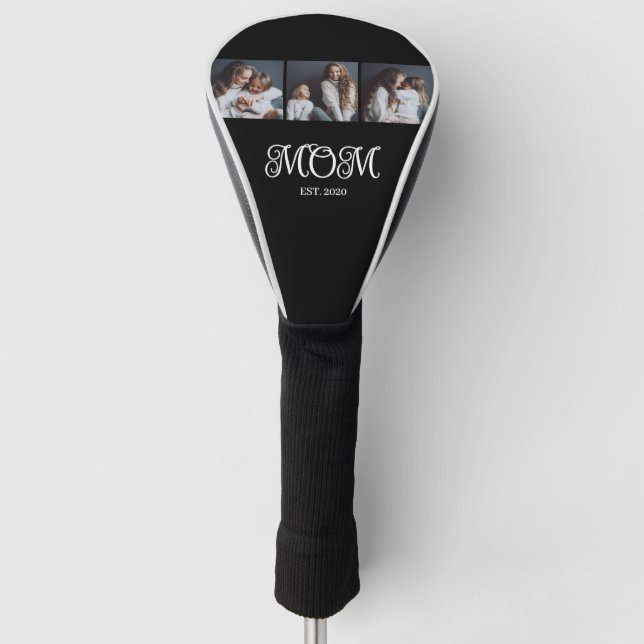 Funda Para Palo De Golf Modern Mom Established Script Black 3 Photo (Anverso)
