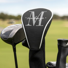 Funda Para Palo De Golf Modern Monogram Minimal Black White