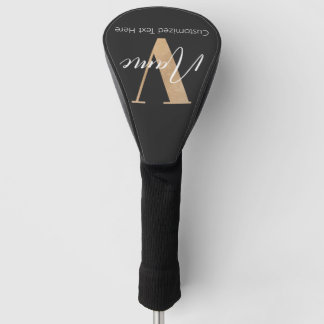 Funda Para Palo De Golf Modern Monogrammed Initial V & Name Personalized