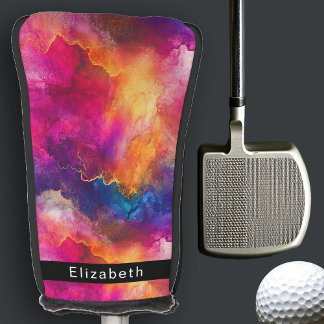 Funda Para Palo De Golf Modern Pink Color Fusion Personalized