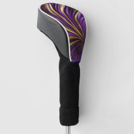Funda Para Palo De Golf Modern Purple Gold Swirl