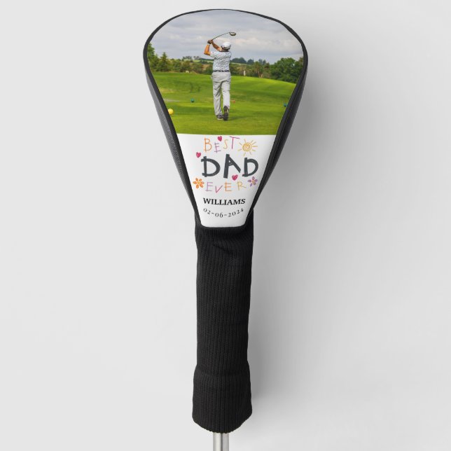 Funda Para Palo De Golf Moderna foto mejor padre siempre cubierta de cabez (Anverso)