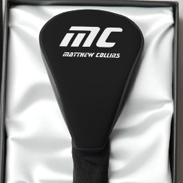 Funda Para Palo De Golf Moderno Monograma Guay simple Deportes en blanco y