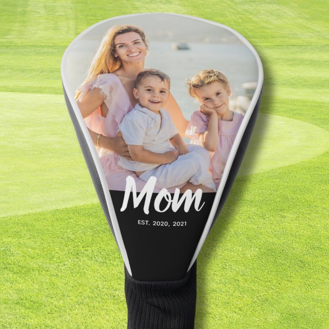 Funda Para Palo De Golf Mom Established Modern Script Photo (Personalize with photo and Year(s))