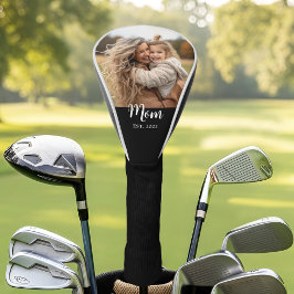 Funda Para Palo De Golf Mom Established Modern Script Photo Black