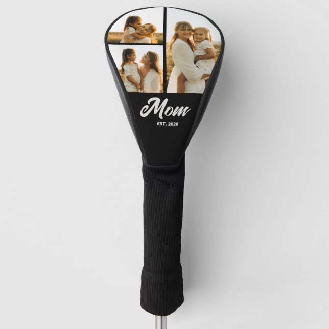 Funda Para Palo De Golf Mom Established Script Black 3 Photo (Anverso)