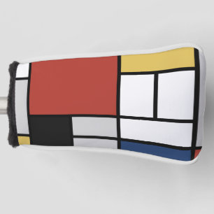 Funda Para Palo De Golf Mondrian Pintura de Plano Rojo Amarillo Azul Gris