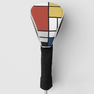 Funda Para Palo De Golf Mondrian Pintura de Plano Rojo Amarillo Azul Gris