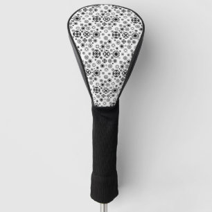 Funda Para Palo De Golf Mono patrón decorativo arabesco blanco negro lindo
