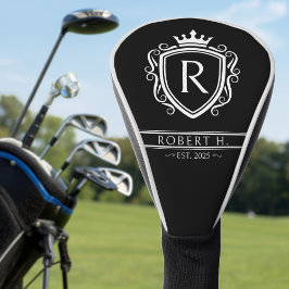Funda Para Palo De Golf Monogram Decorative Shield Crown Black