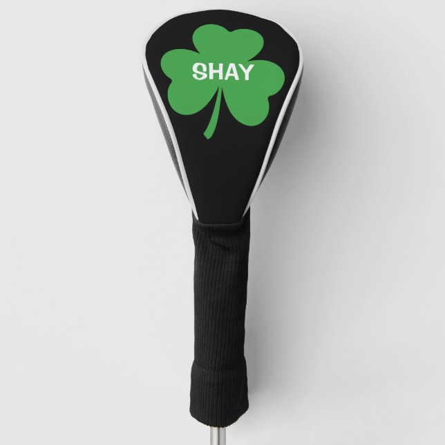 Funda Para Palo De Golf Monogram Green Irish Shamrock (Anverso)