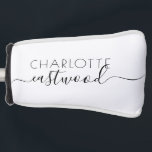 Funda Para Palo De Golf Monograma<br><div class="desc">Cubierta de la cabeza de golf de un golfista,  con un moderno monograma con un nombre de letra delgado sans serif,  y un apellido de marca de escritura a la moda en bonito.</div>