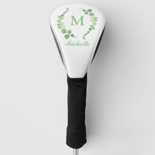 Funda Para Palo De Golf Monograma afortunado del trébol verde