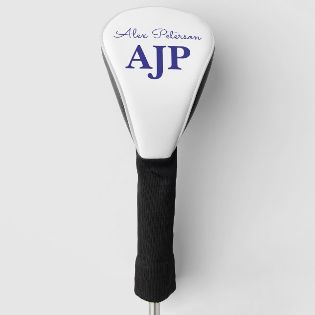 Funda Para Palo De Golf Monograma Azul  (Anverso)