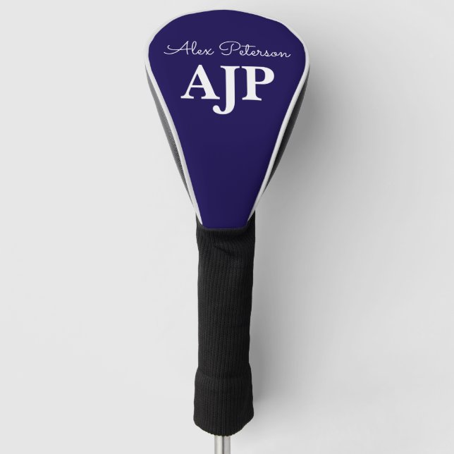 Funda Para Palo De Golf Monograma Azul  (Anverso)