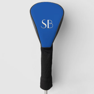 Funda Para Palo De Golf Monograma azul cobalto sólido