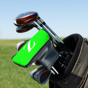 Funda Para Palo De Golf Monograma blanco grande verde brillante