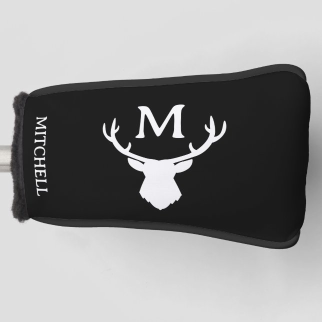 Funda Para Palo De Golf Monograma Buck personalizado (Anverso)