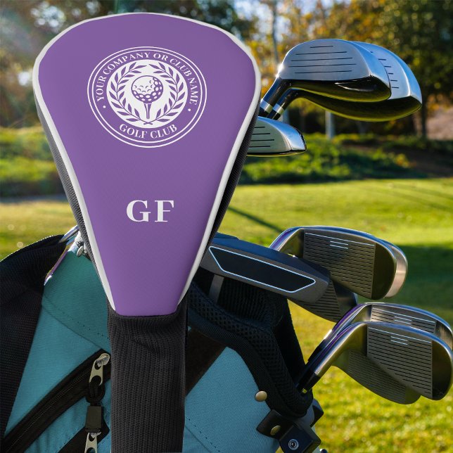 Funda Para Palo De Golf Monograma clásico Nombre personalizado púrpura (Subido por el creador)