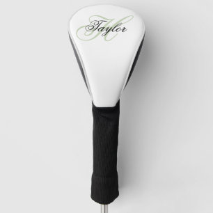 Funda Para Palo De Golf Monograma de abertura negra y verde pálida