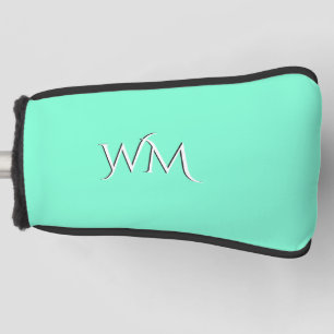 Funda Para Palo De Golf Monograma de Aquamarina Sólida