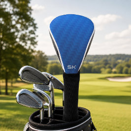 Funda Para Palo De Golf Monograma de Chevron Azul Gradiente