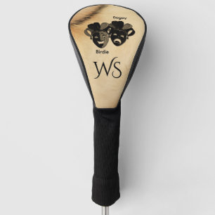 Funda Para Palo De Golf Monograma de divertida comedia y teatro de tragedi