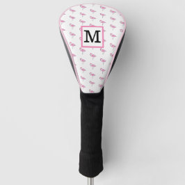 Funda Para Palo De Golf Monograma de flamencos rosados