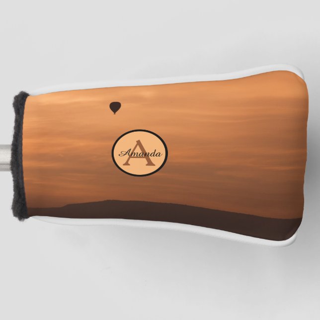 Funda Para Palo De Golf Monograma de fotografía de globo aerostático de pu (Anverso)