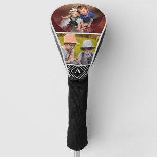 Funda Para Palo De Golf Monograma de fotografía familiar masculina