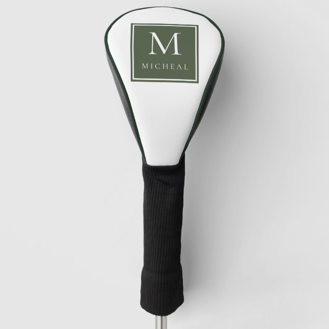 Funda Para Palo De Golf Monograma de Golfer (Anverso)
