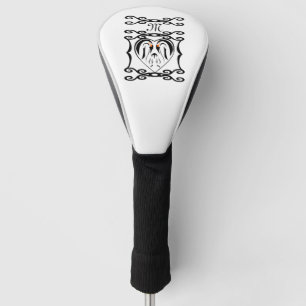 Funda Para Palo De Golf Monograma de hierro elegante del emperador pingüi