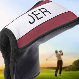 Funda Para Palo De Golf Monograma de Iniciales Personalizadas Putter Rojo