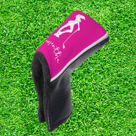 Funda Para Palo De Golf Monograma de la dama rosa