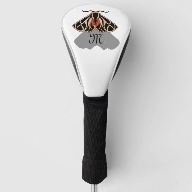 Funda Para Palo De Golf Monograma de la polilla tribal del tigre (Anverso)