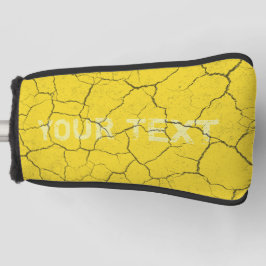 Funda Para Palo De Golf Monograma de la tapa del putter amarillo mostaza a