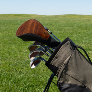 Funda Para Palo De Golf Monograma de madera de caoba marrón
