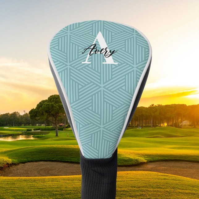 Funda Para Palo De Golf Monograma de moda con superposición de nombres de  (Subido por el creador)