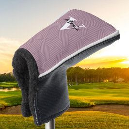 Funda Para Palo De Golf Monograma de moda con superposición de nombres de