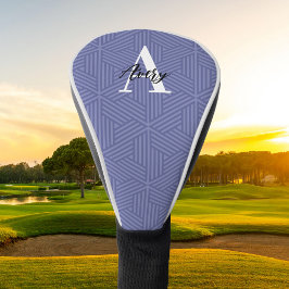 Funda Para Palo De Golf Monograma de moda con superposición de nombres de