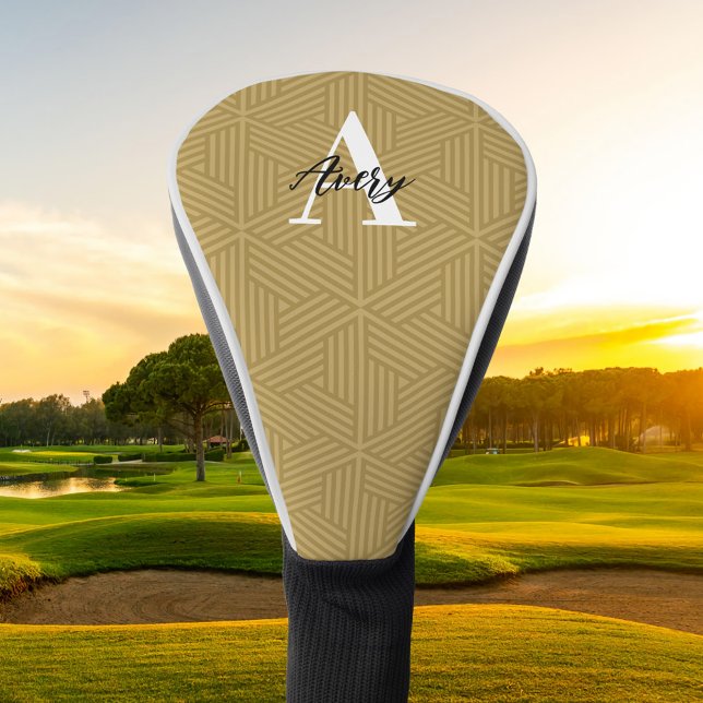 Funda Para Palo De Golf Monograma de moda con superposición de nombres de  (Subido por el creador)