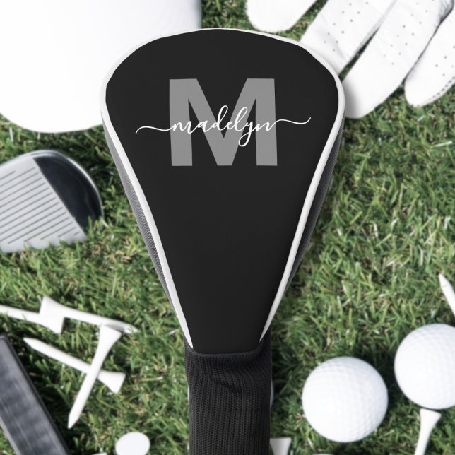 Funda Para Palo De Golf Monograma de nombre inicial personalizado (Personalized Initial Name Monogram Golf Head Cover )