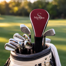 Monograma de nombre personalizado burgundy negro