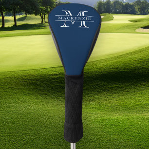 Funda Para Palo De Golf Monograma de nombres de borde clásicos de colores 