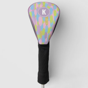 Funda Para Palo De Golf Monograma de Patrón de Pinceladas Abstractas Color